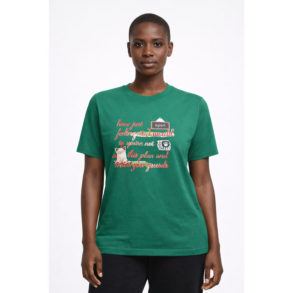 Green Short Sleeve Graphic TShirt